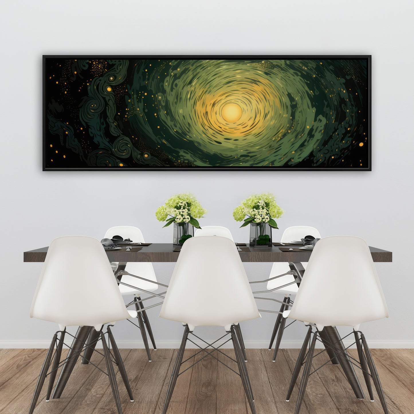 Swirling gases - Black framed canvas for home decor elegance