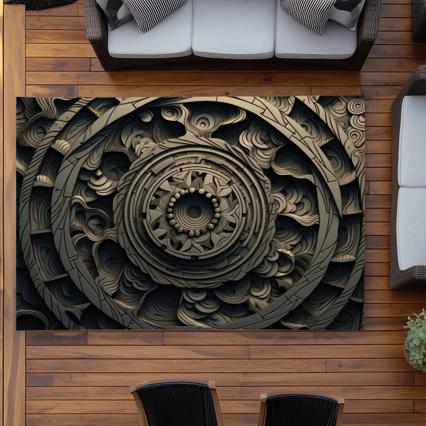 Cycles Gray Outdoor Area Rug | Stylish Home Decor Solution