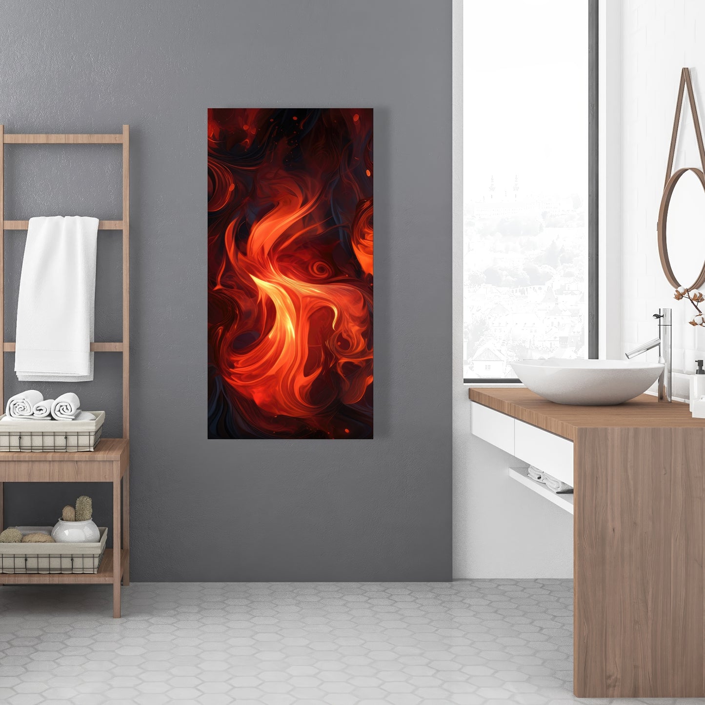 Fires of heck - 32"x32" Canvas
