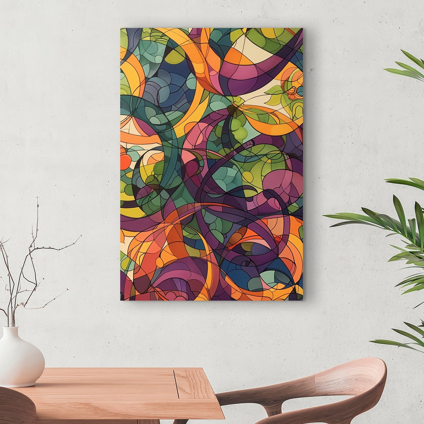 Converge - Purple Canvas Wall Art for Home Decor