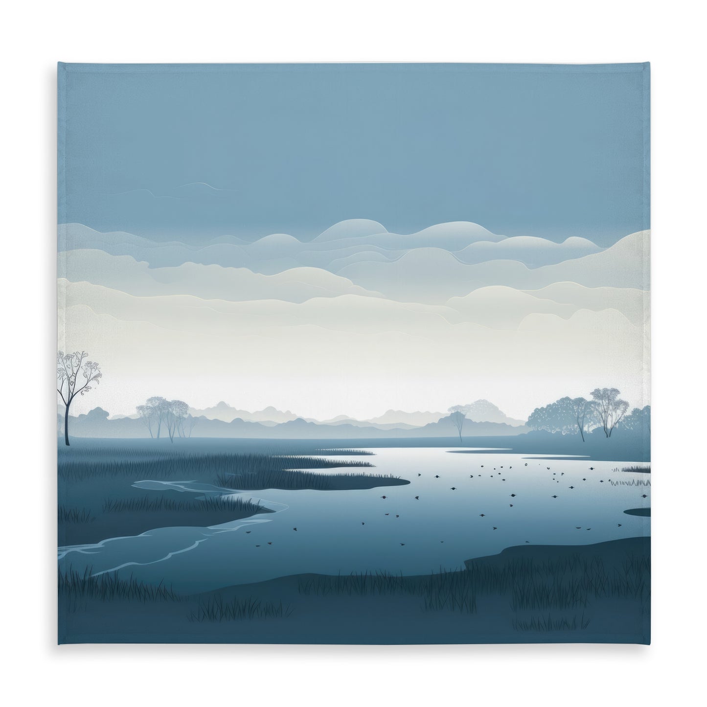 Minimalist Swamp White Indoor Outdoor Tablecloth for Home Decor