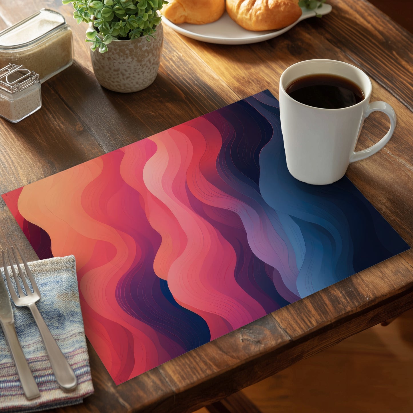 Ethereal Smoke Pink Polyester Placemat | Home Decor Essential