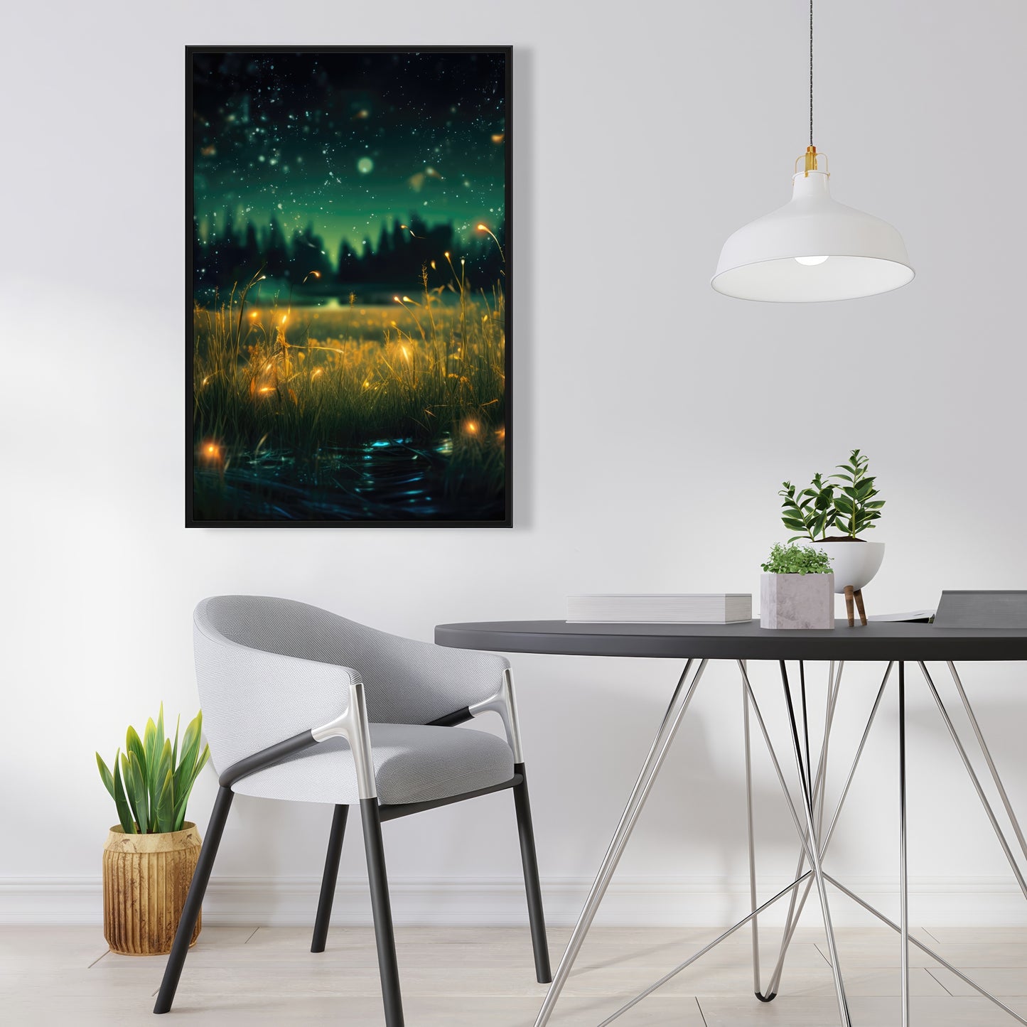Light in the Dark - Black Framed Canvas Home Decor Art