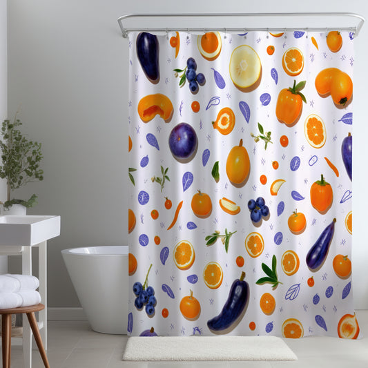 Orange et violet - Rideau de douche