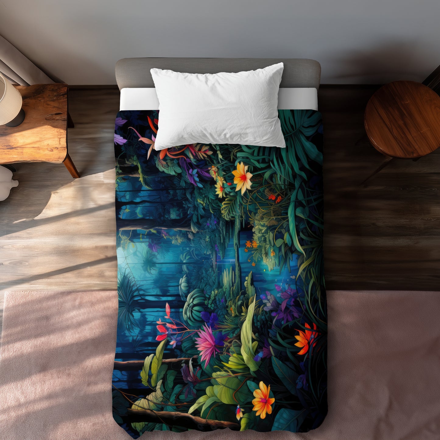 Housse de couette bleue « La beauté de la nature » | Délice de décoration intérieure
