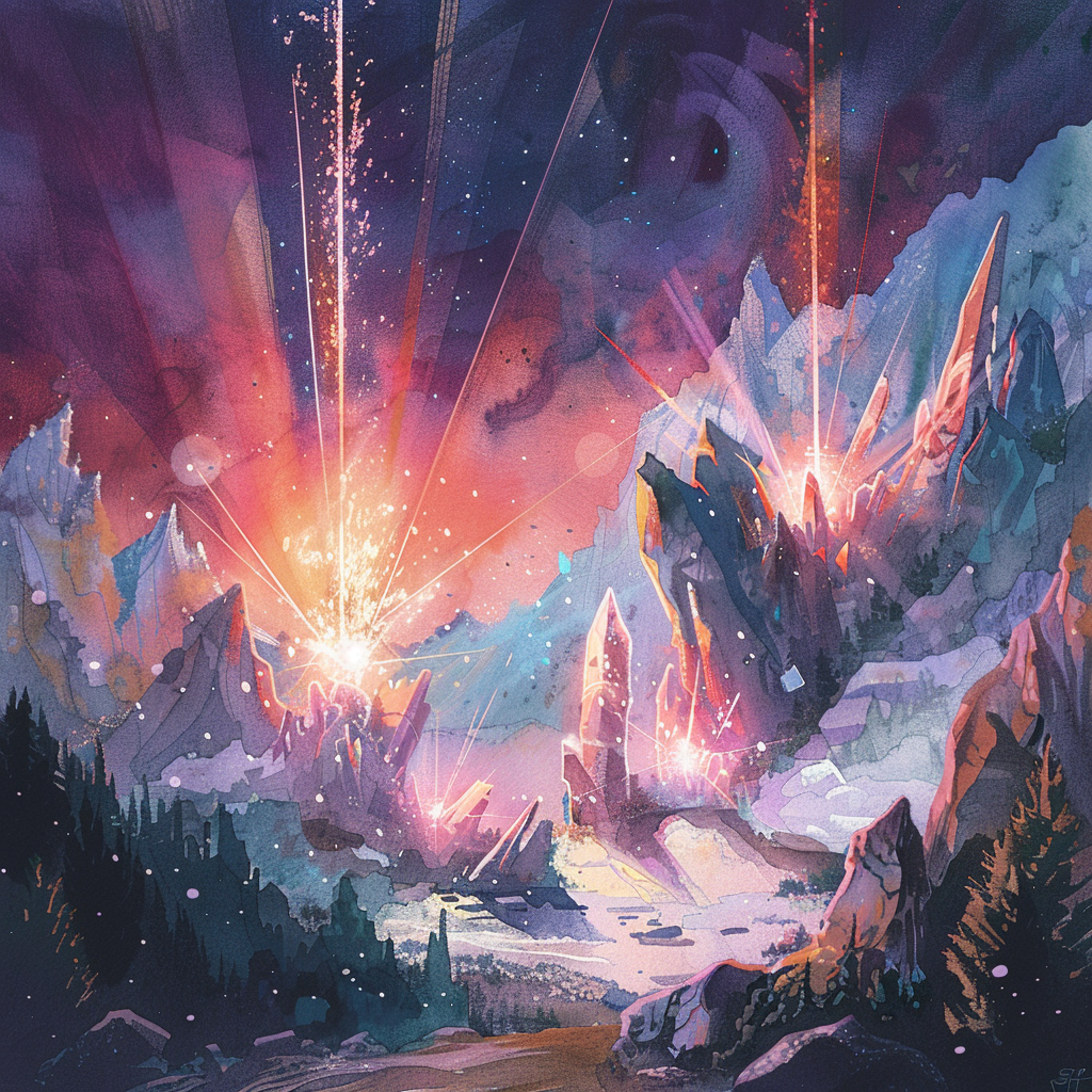 Beaming signal - 36"x36" Framed canvas