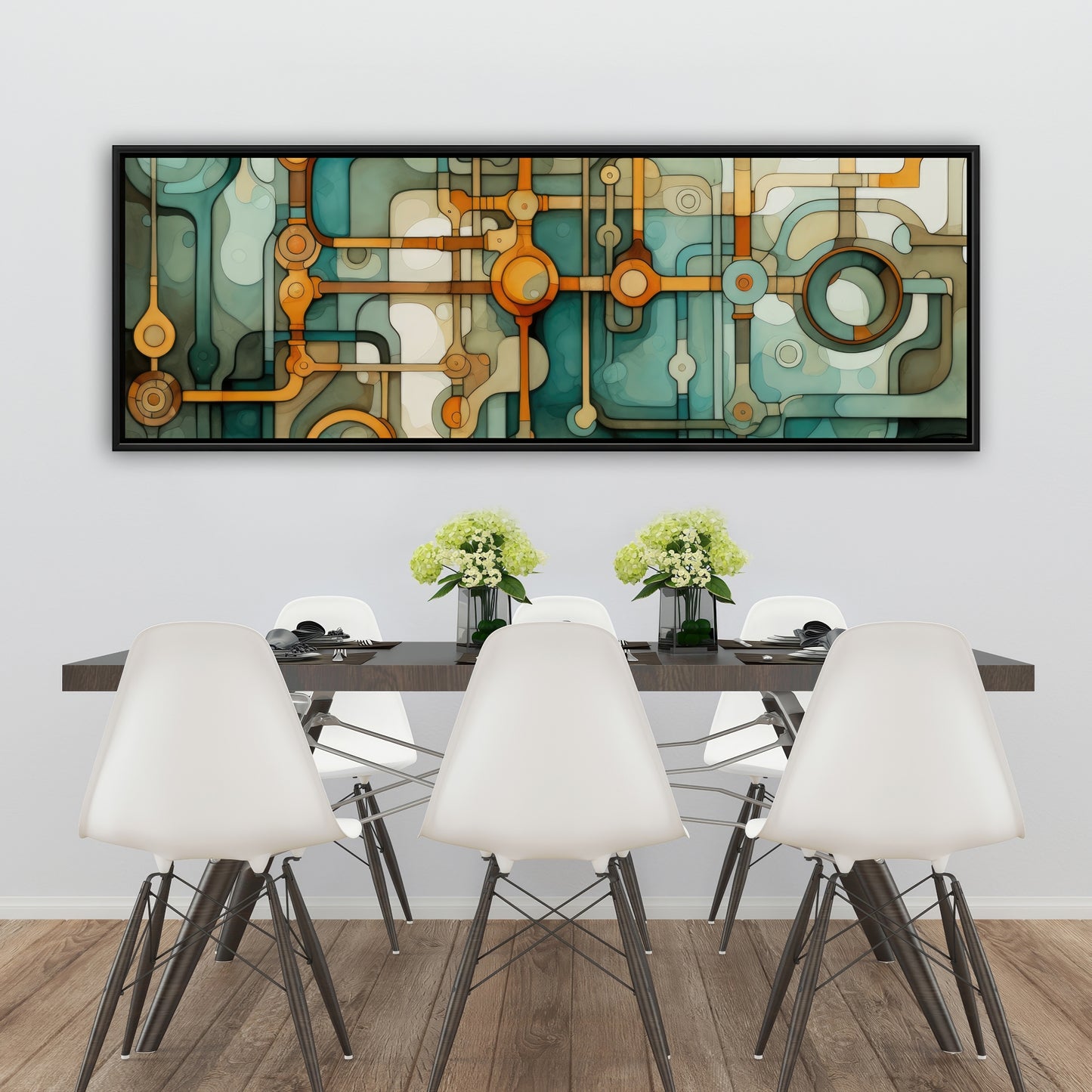 Turns and bends - Framed Canvas - Print on demand
