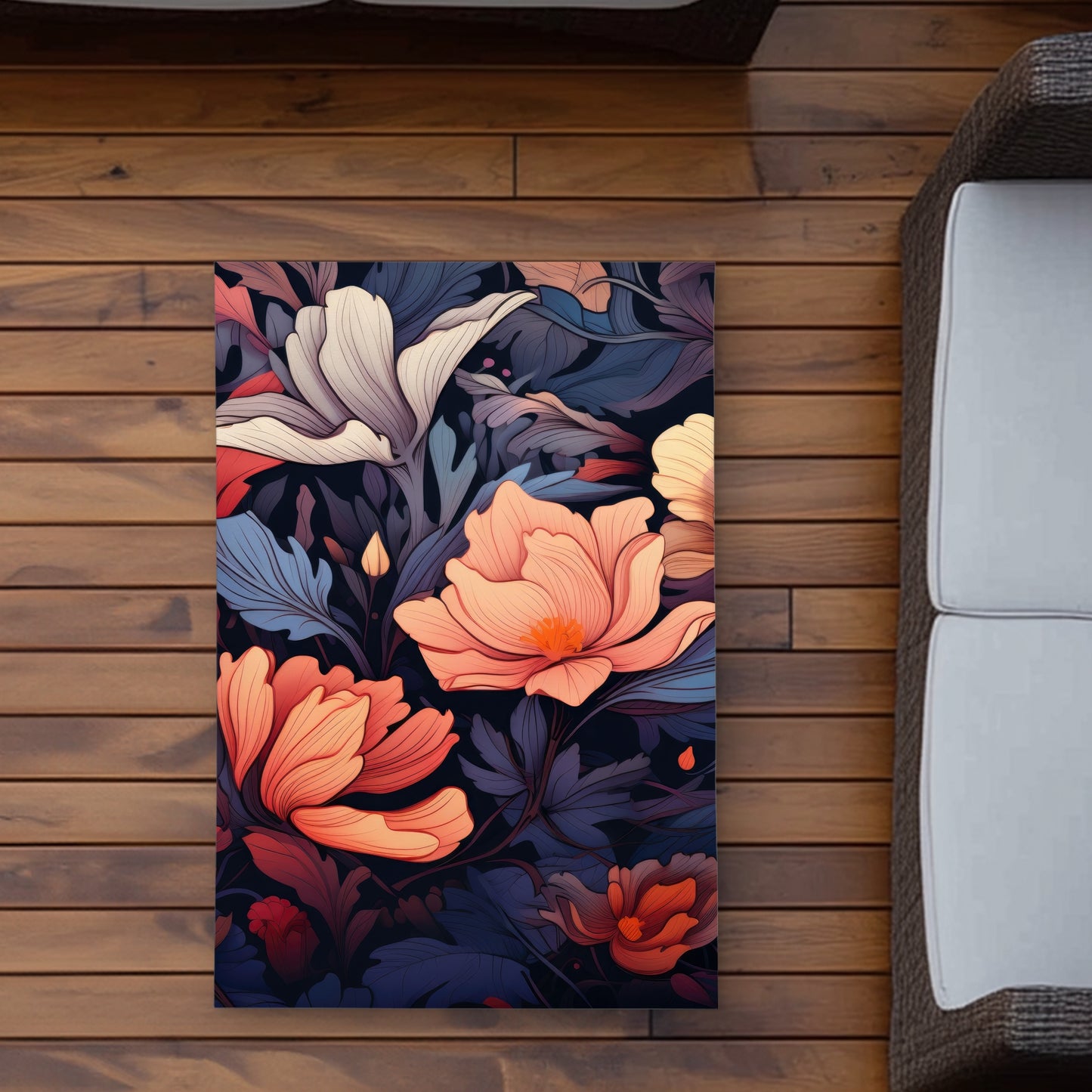 Blooming Uninterrupted - Orange Outdoor Area Rug for Home Decor
