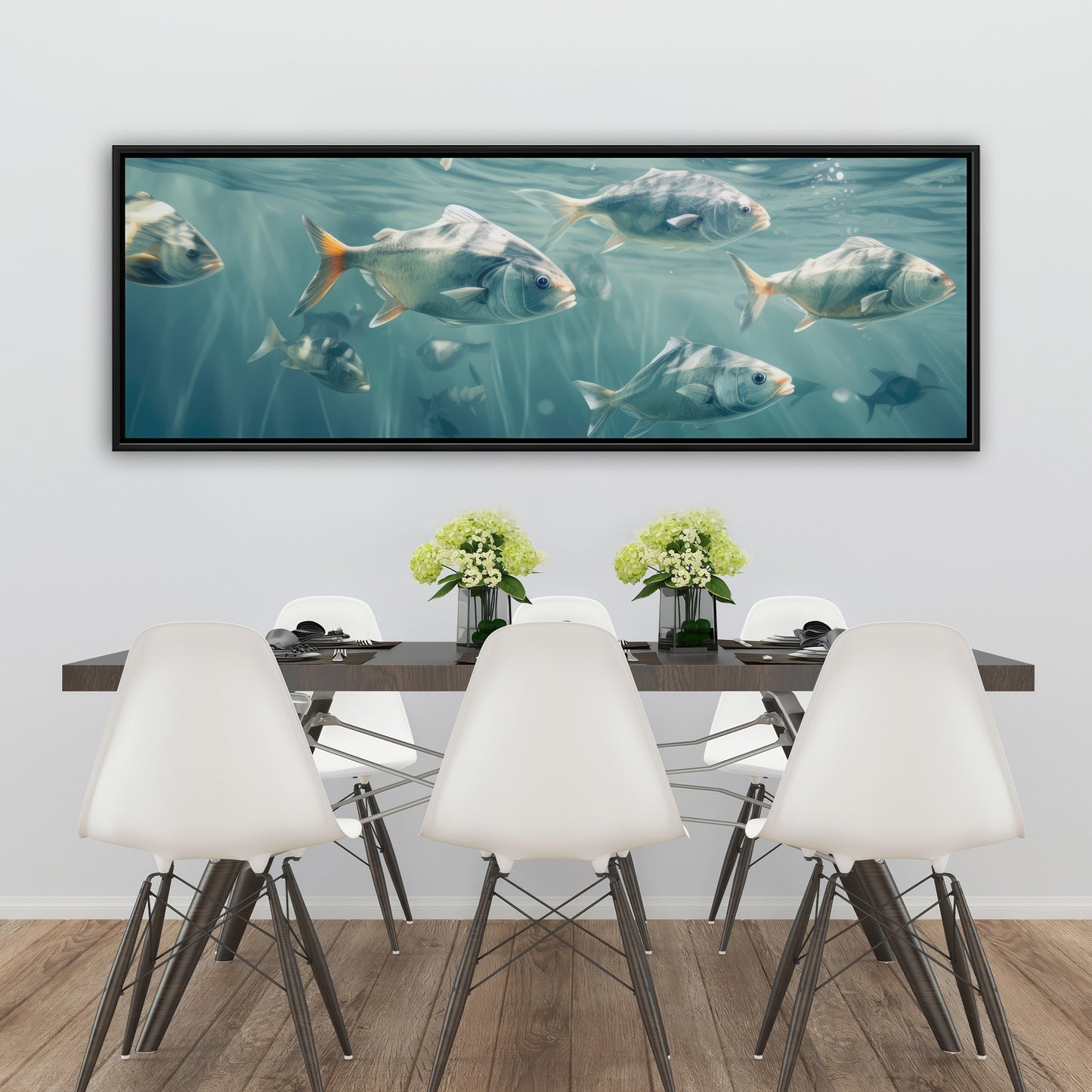 Swimming peacefully - 36"x36" Framed canvas
