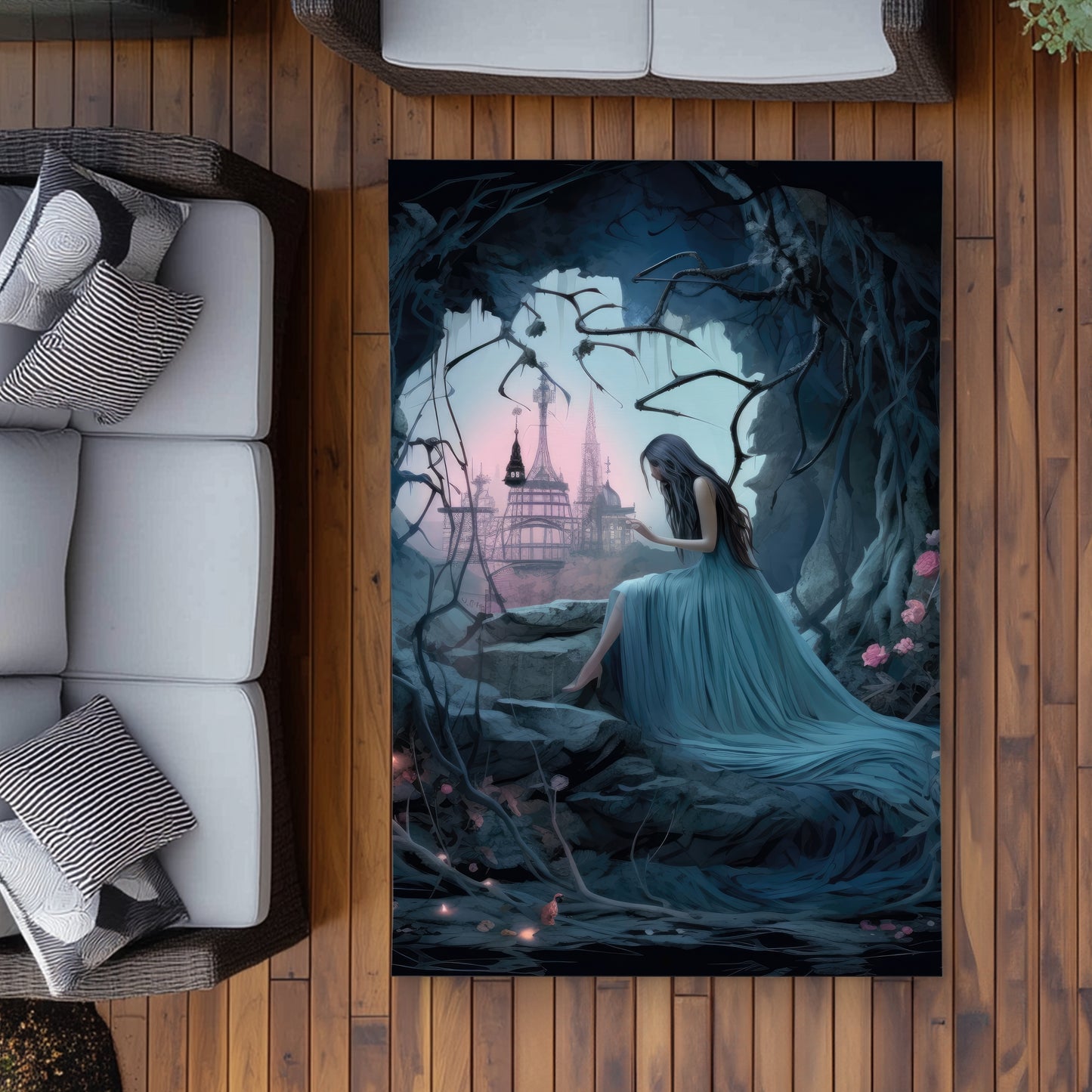 Morose Cave - Pink Outdoor Area Rug for Home Decor