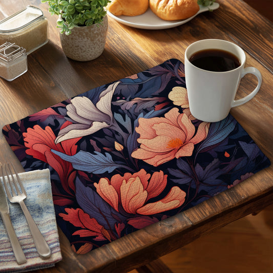 Blooming Uninterrupted - Blue Braided Polyester Placemat | Home Decor