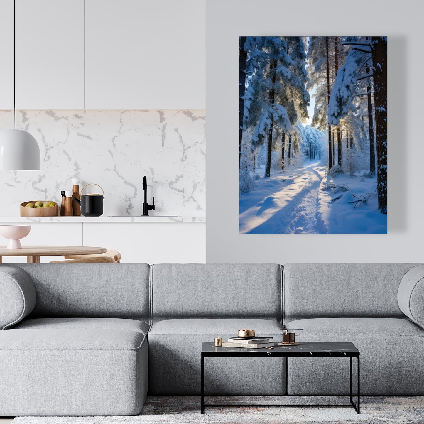 Snowy path - 32"x32" Canvas