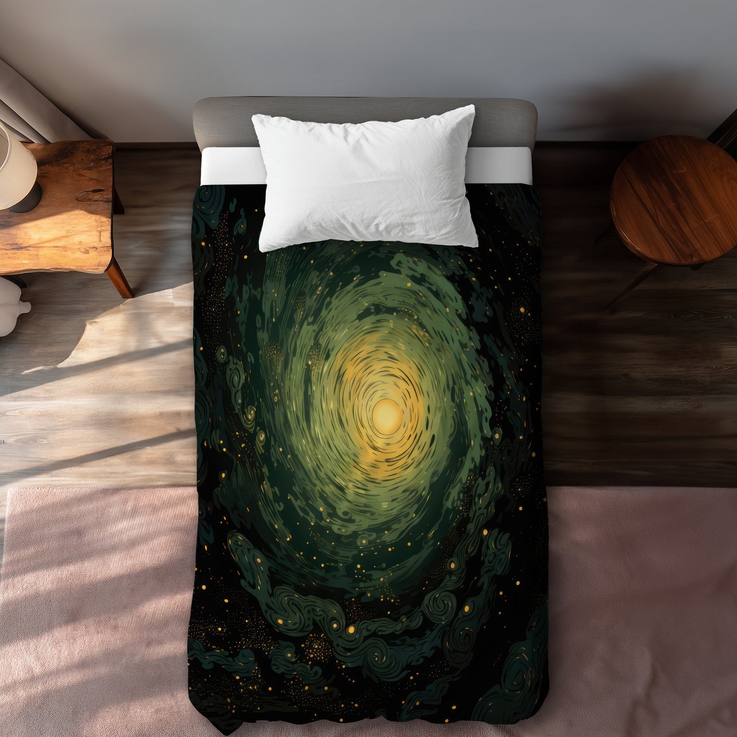 Swirling gases Green Duvet Cover | Stylish Home Decor