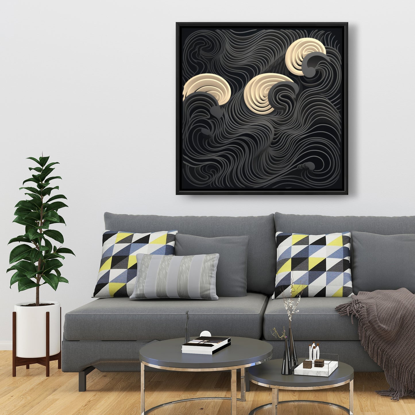 Layers - 36"x36" Framed canvas