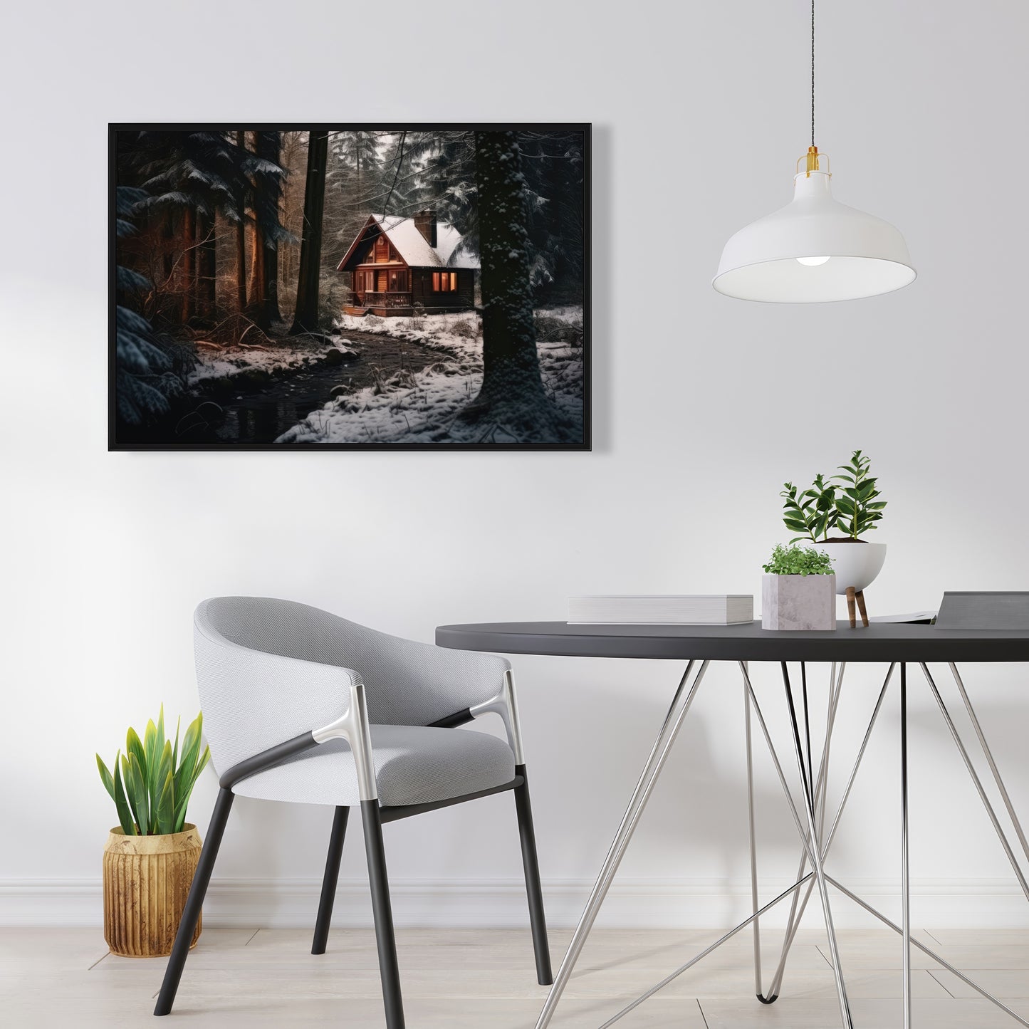 By the river - 36"x36" Framed canvas