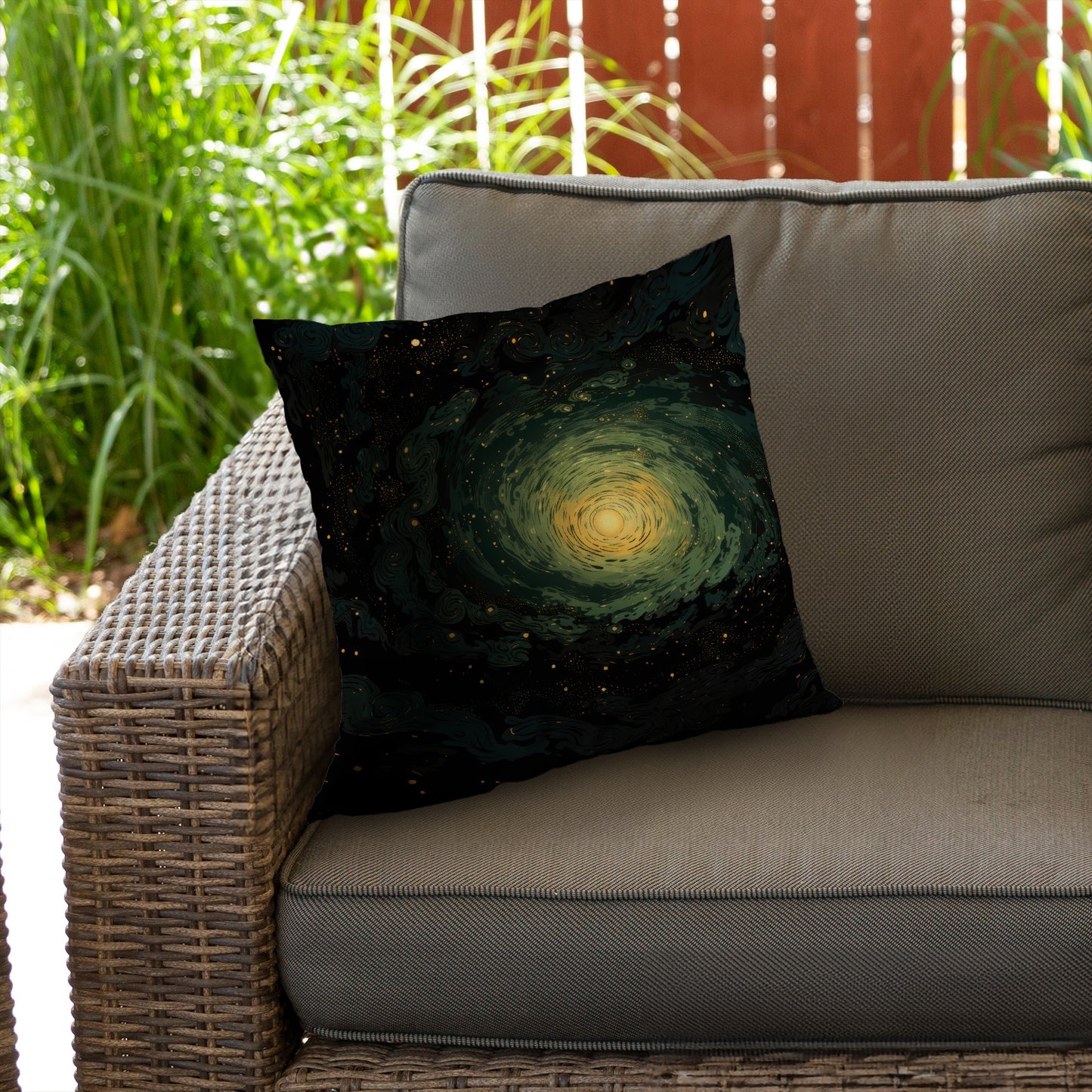 Swirling Gases Black Poly Twill Throw Pillow | Home Decor Insert