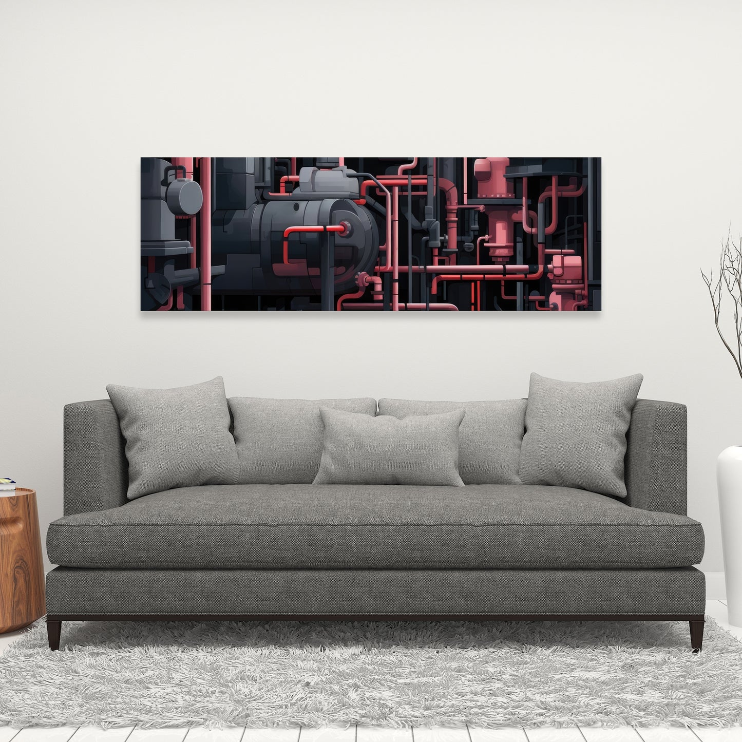 Dark pipes - Gray canvas for stylish home decor accents