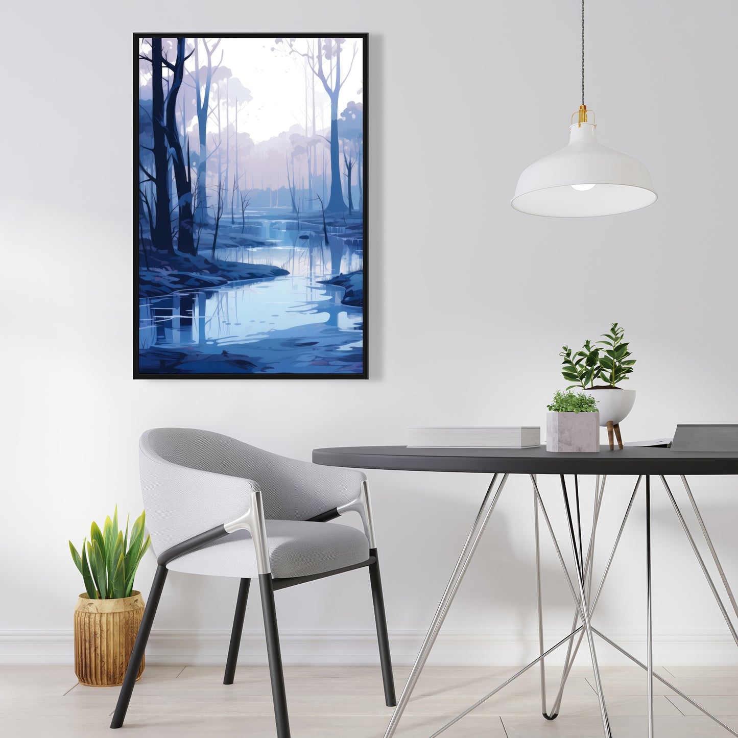 Cold and muddy - 36"x36" Framed canvas