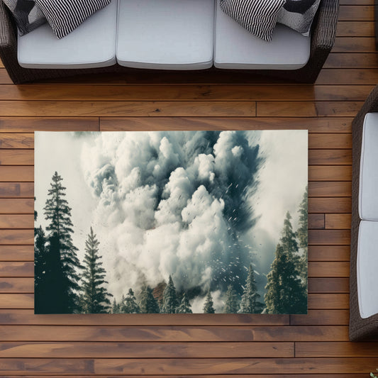 Unwanted Catastrophe Blue Outdoor Area Rug | Home Decor