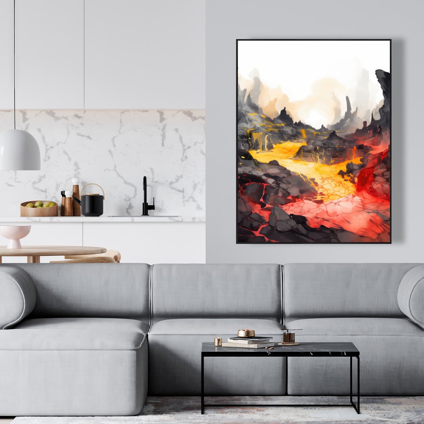 Hot and flowing - 36"x36" Framed canvas