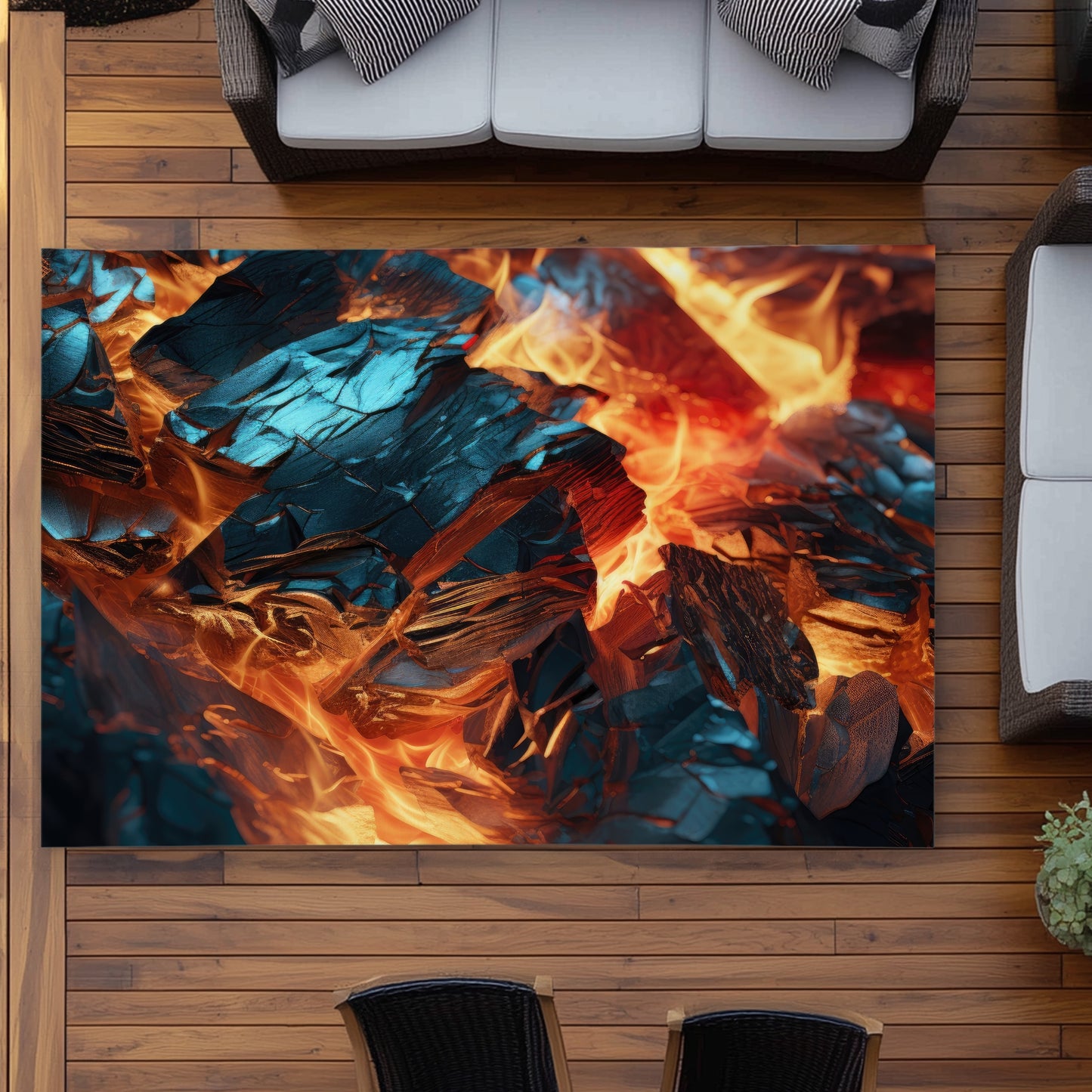 Cursed Visions Blue Outdoor Area Rug | Home Decor Must-Have