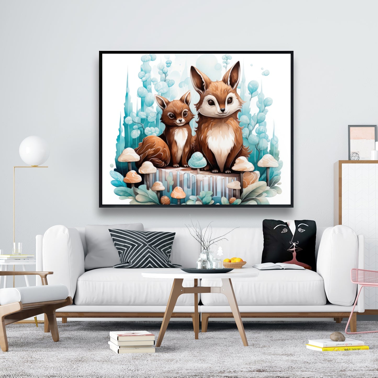 Two pals - Framed Canvas - Print on demand