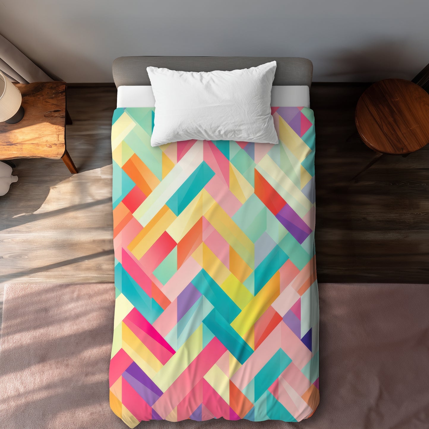 Stripe Harmony Orange Duvet Cover - Stylish Home Decor