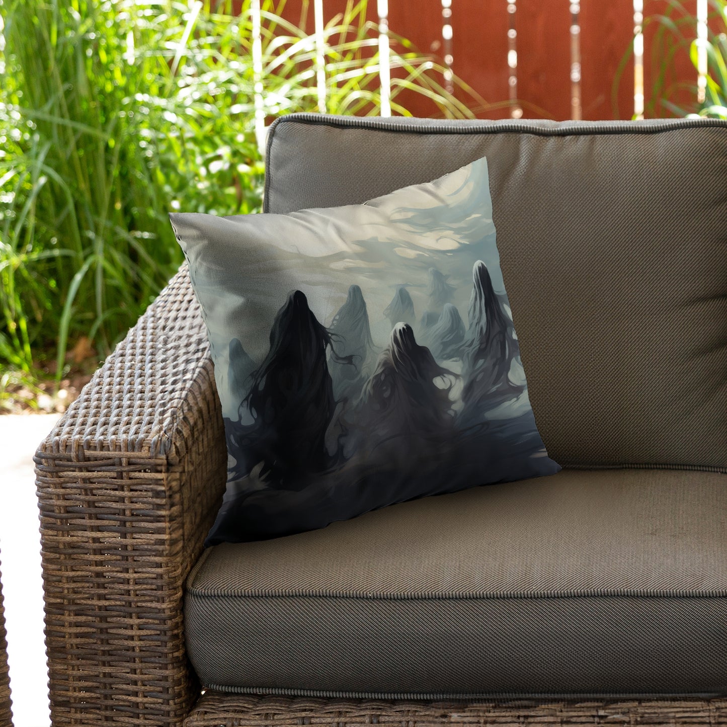 Searching for souls Gray poly twill throw pillow | Home decor