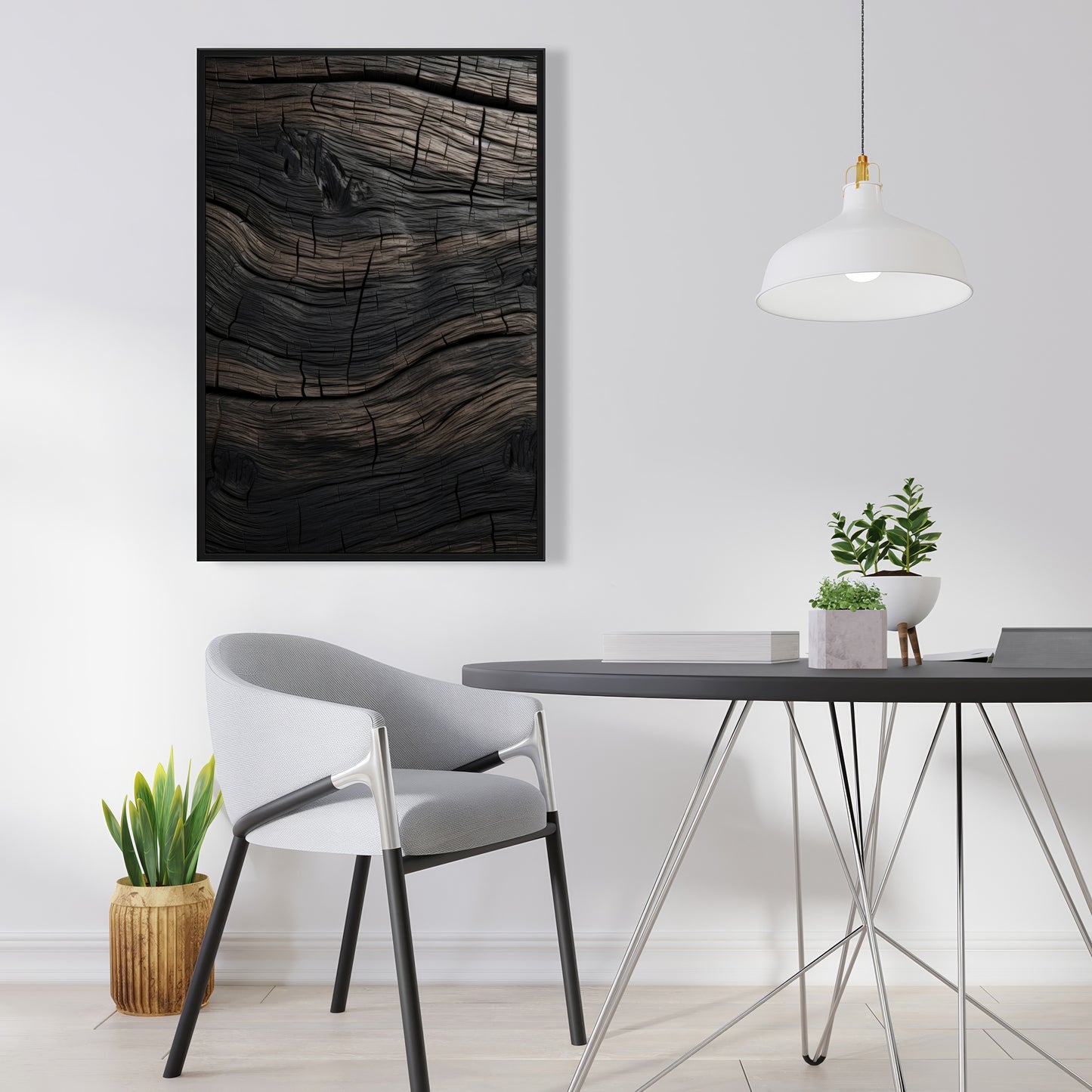 Dark wood - 36"x36" Framed canvas