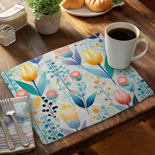 Calming Scents - White Braided Polyester Placemat for Decor