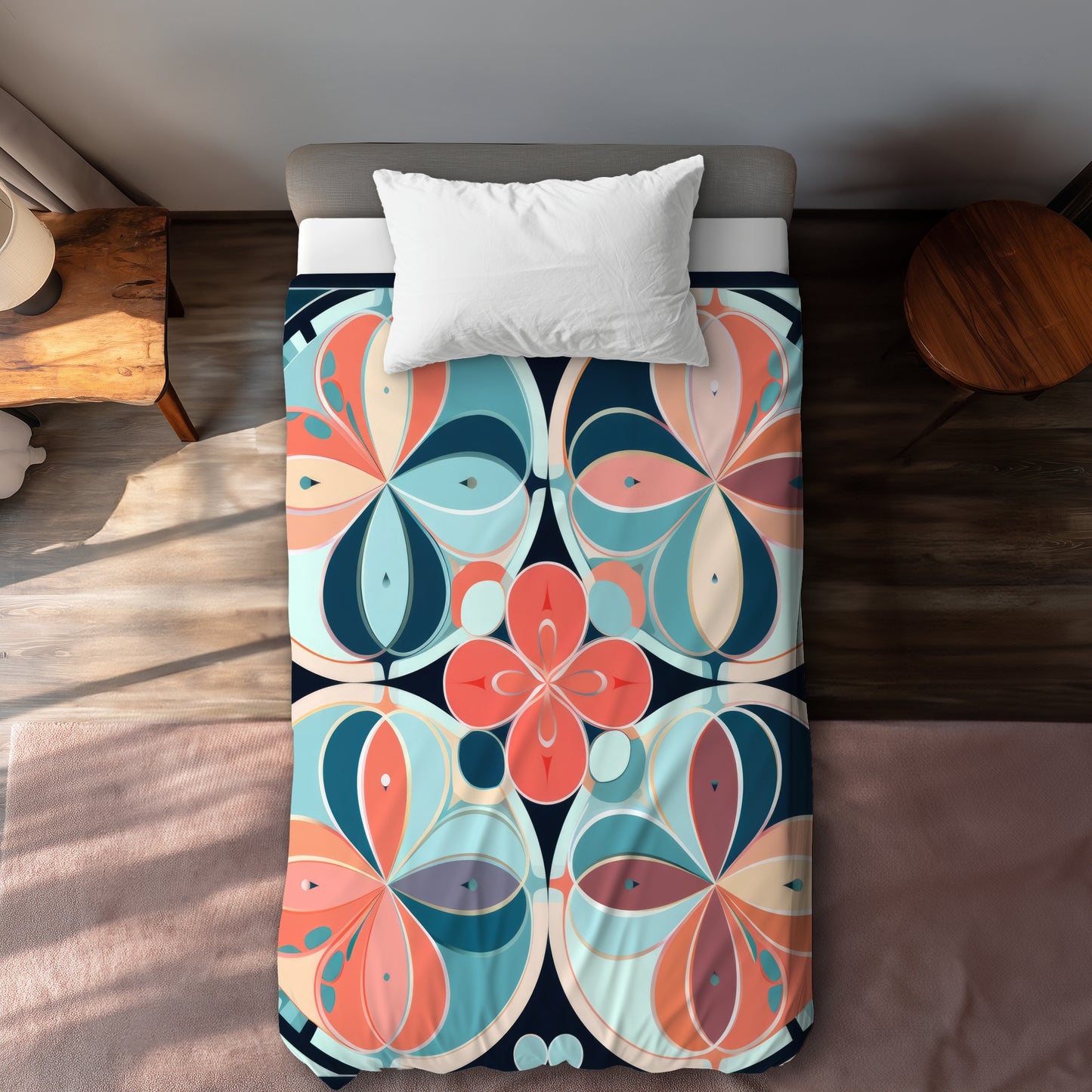 Pastel Mandala Coral Duvet Cover | Home Decor Essentials
