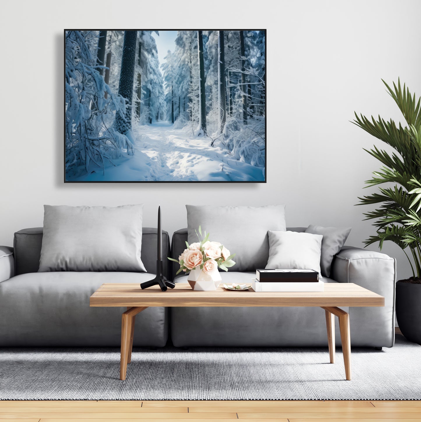 Cold forest - 36"x36" Framed canvas