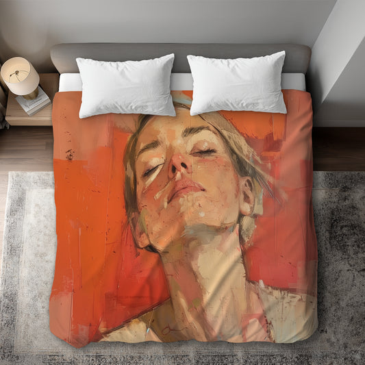Relief Red Duvet Cover | Stylish Home Decor for Cozy Spaces