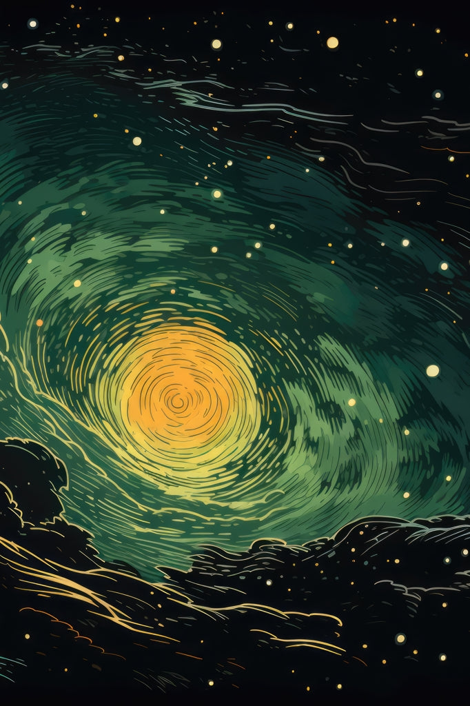 Turmoil in space - Framed Canvas - Print on demand