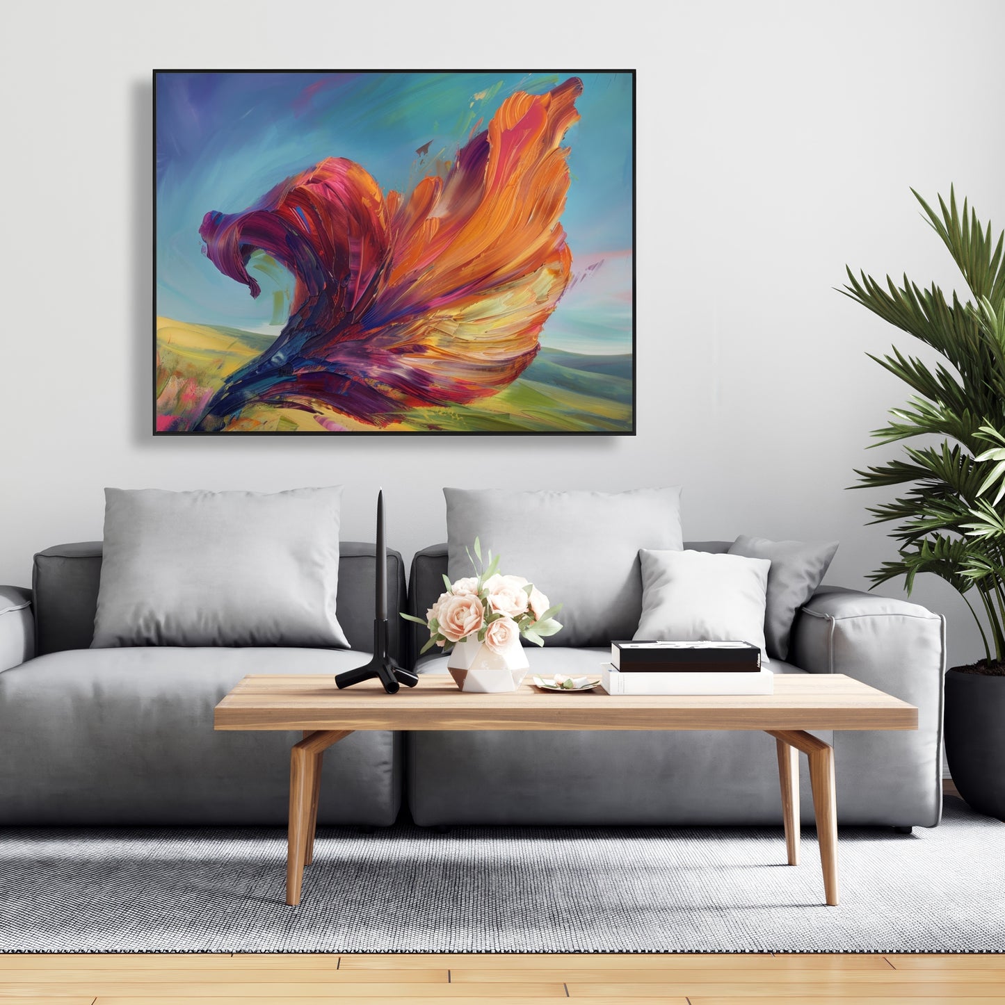 The leaf - 36"x36" Framed canvas