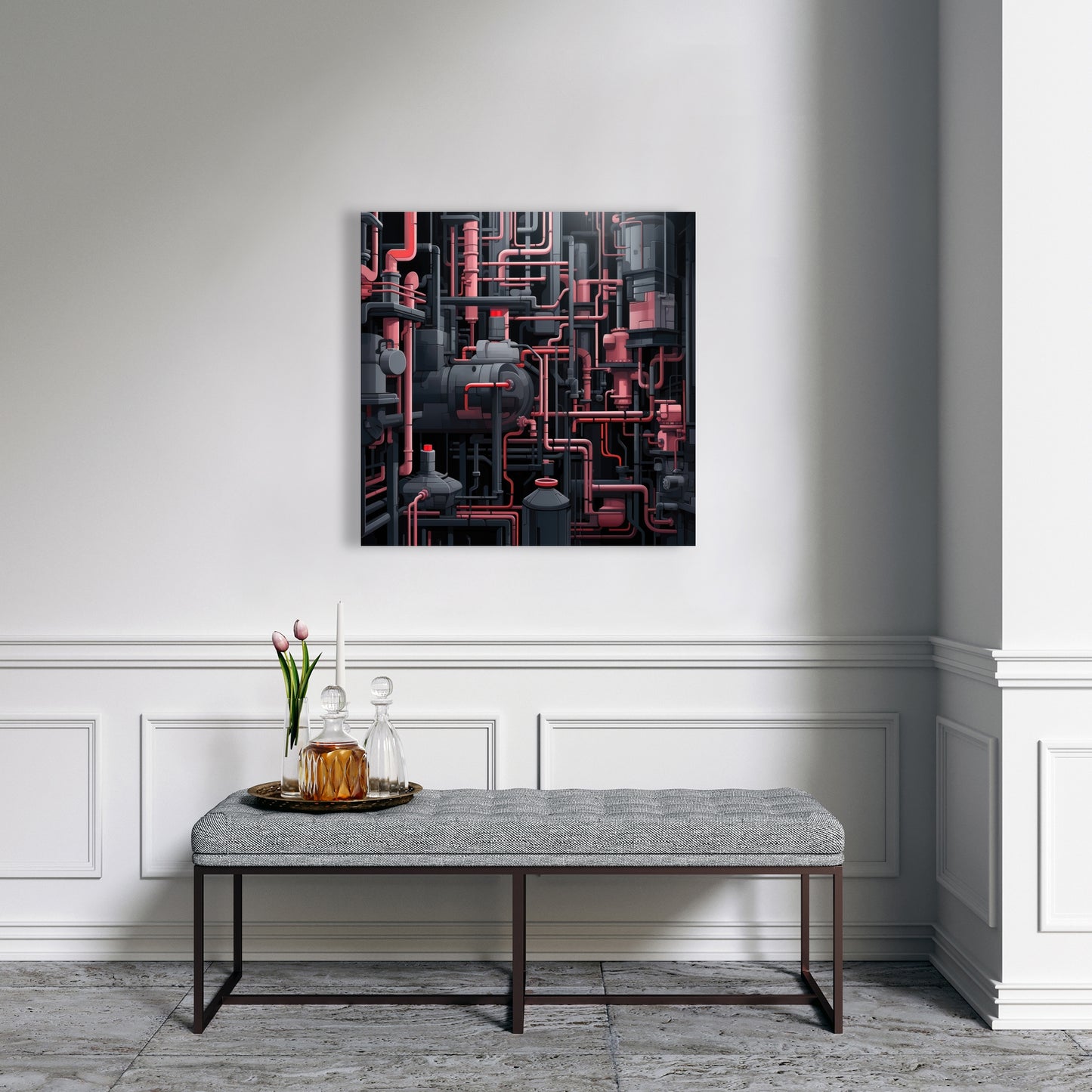 Dark pipes - Gray canvas for stylish home decor accents