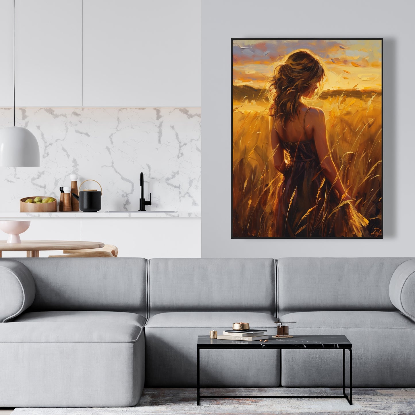 Warm field - 24"x24" Framed canvas