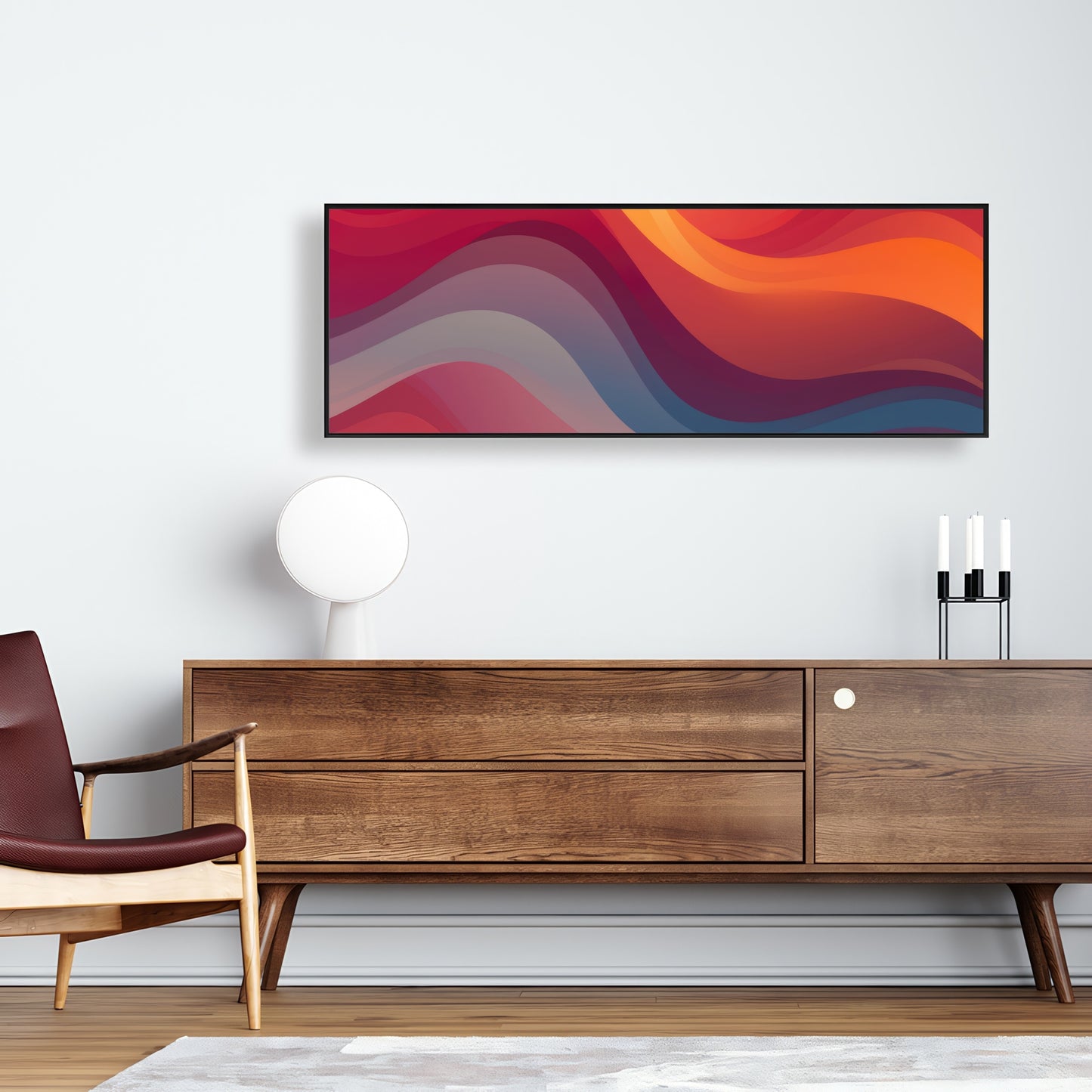 Sunlit Fog - Orange Framed Canvas for Home Decor | Art Print