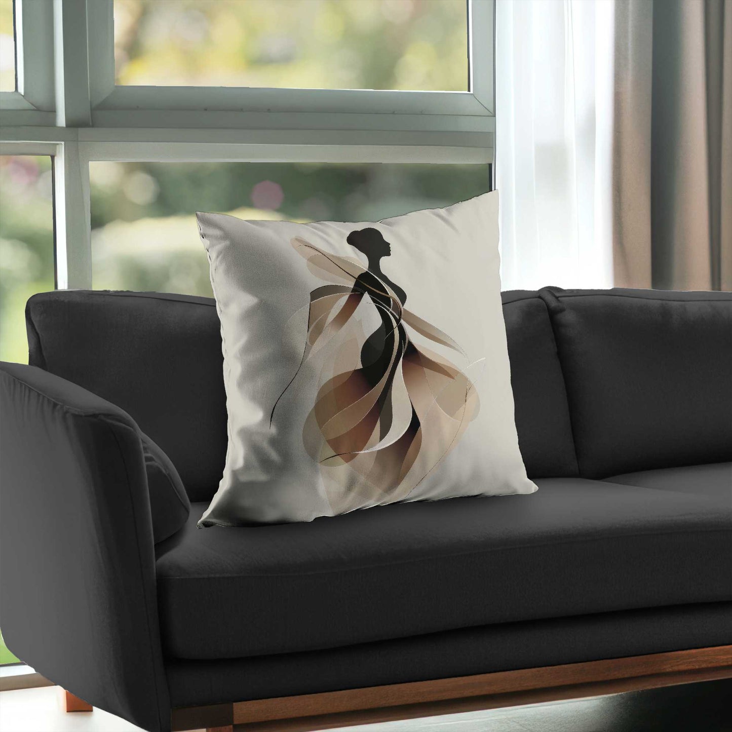 Coussin décoratif élégant en sergé de polyester à la silhouette raffinée - Décoration chic pour la maison
