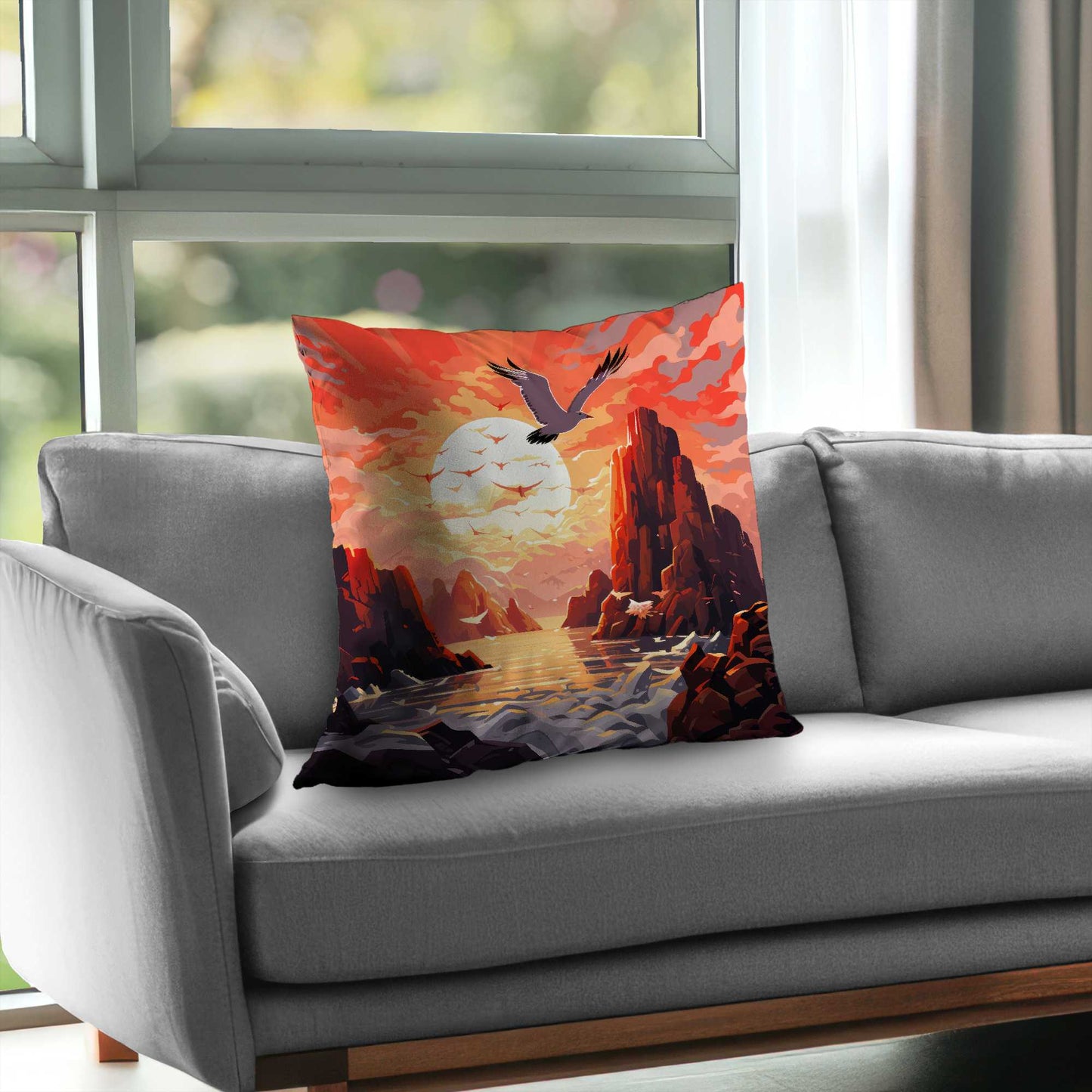 Coussin décoratif en sergé de polyester Isles of Omen - Décoration d'intérieur élégante