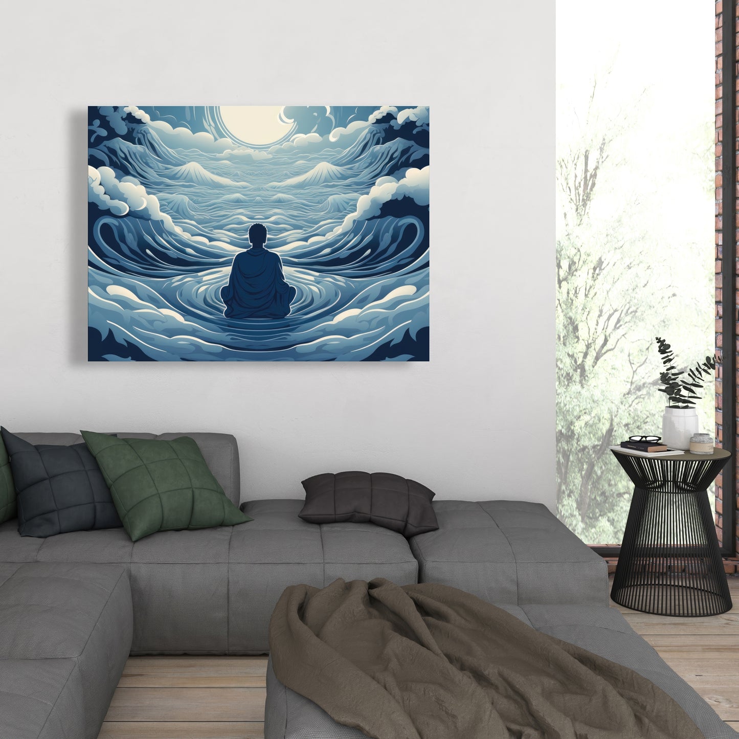 Infinite Wisdom - Gray Canvas Wall Art for Home Decor