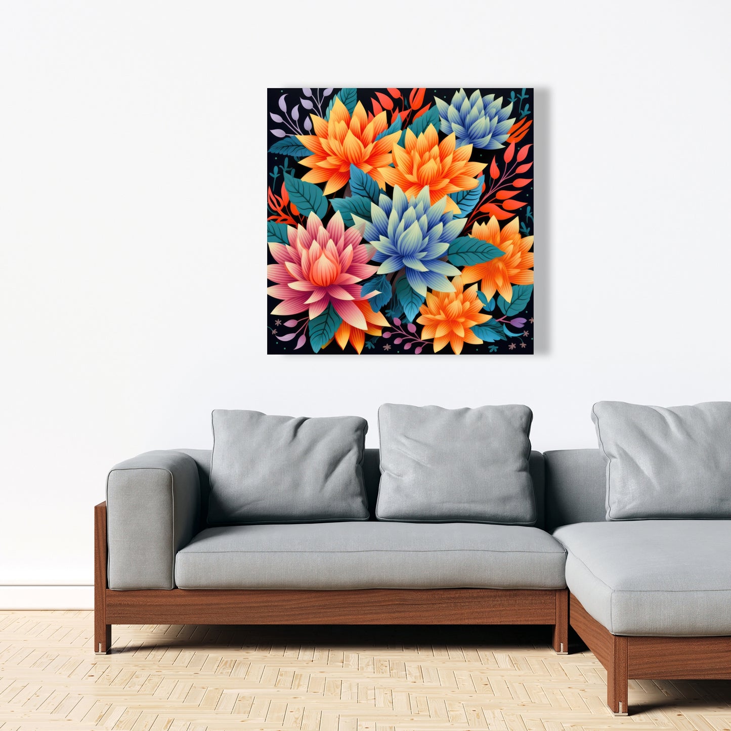 Color bouquet Turquoise Canvas for Stylish Home Decor