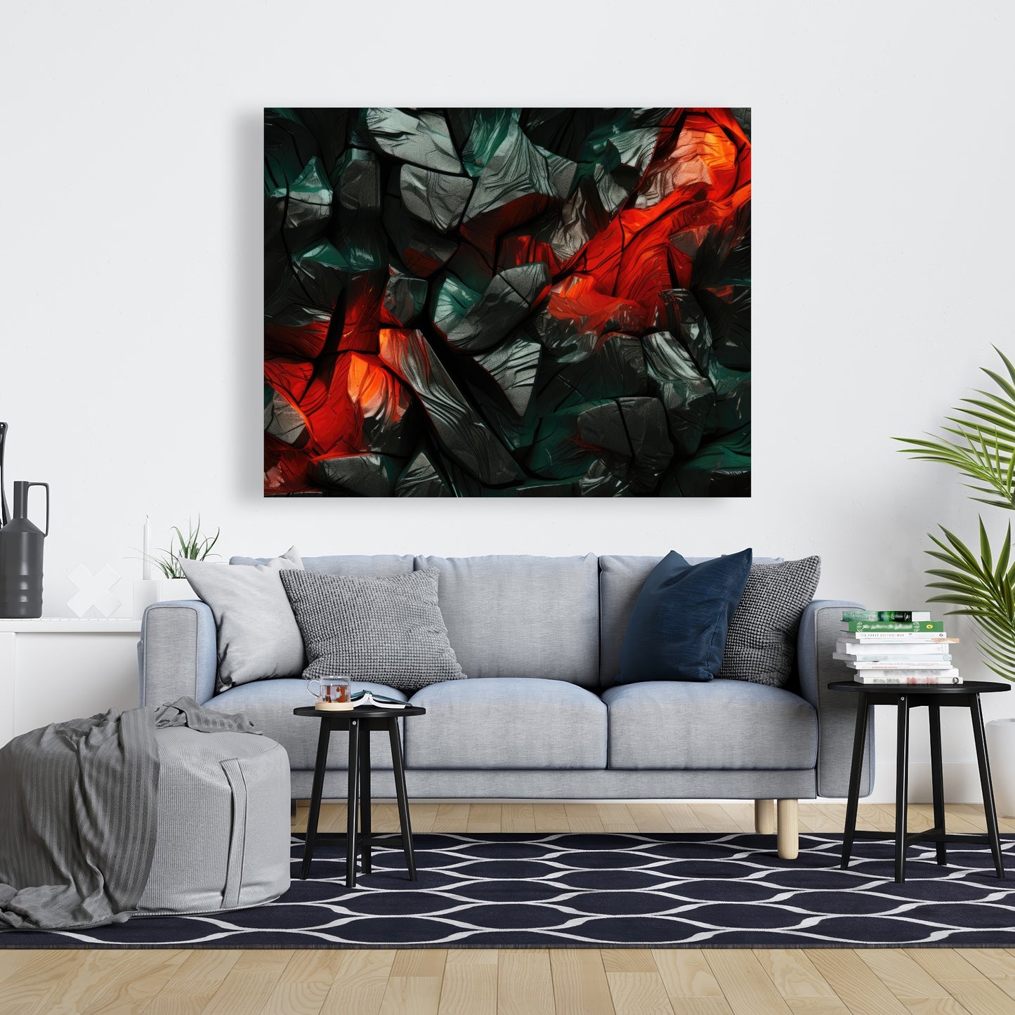 Hiding Under - Green Canvas Art for Home Decor | Stylish Design