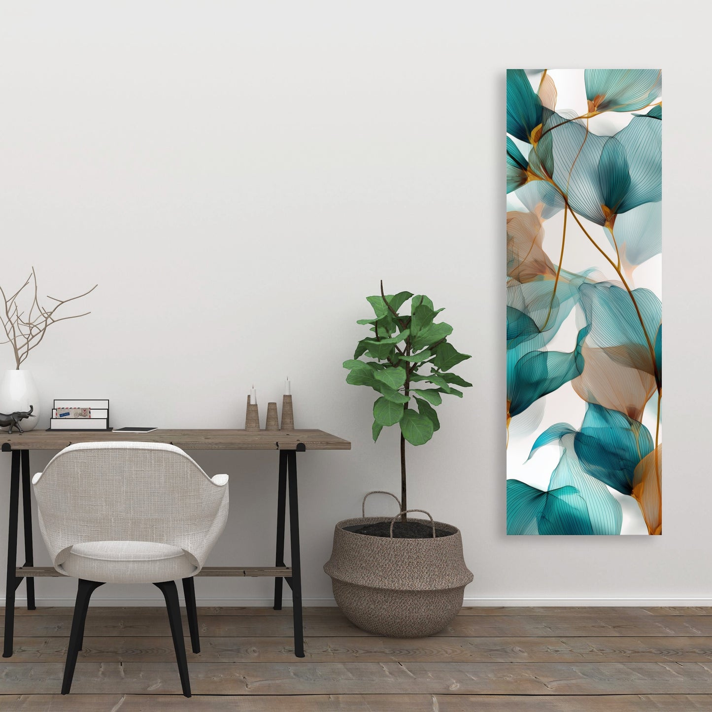 Teal and brown - 32"x32" Canvas