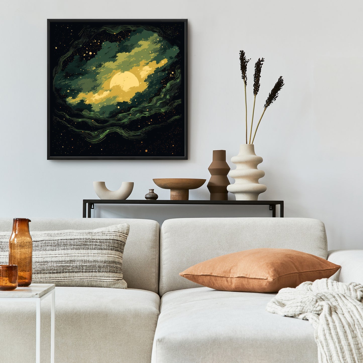 Cloudy Star - Black Framed Canvas for Home Decor | Stylish Art