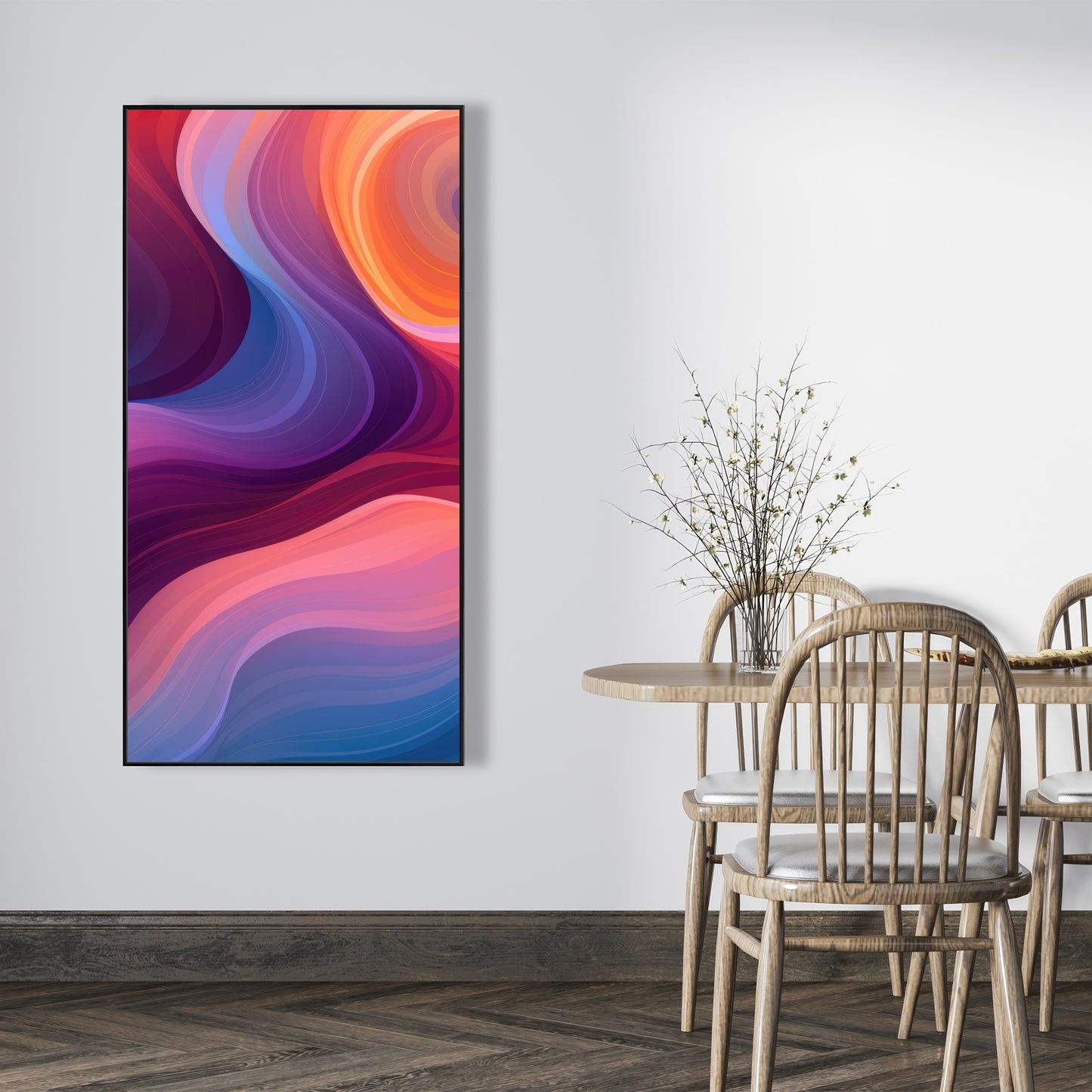 Purple Haze - Blue Framed Canvas Art for Home Decor