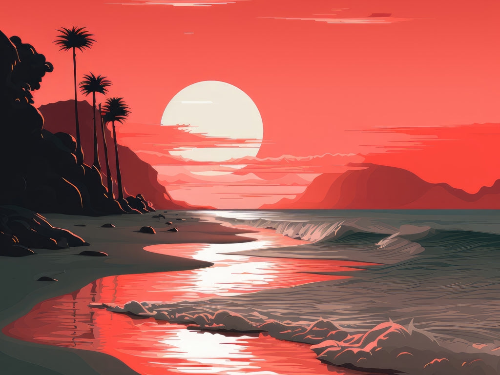 Blood sun - Framed Canvas - Print on demand