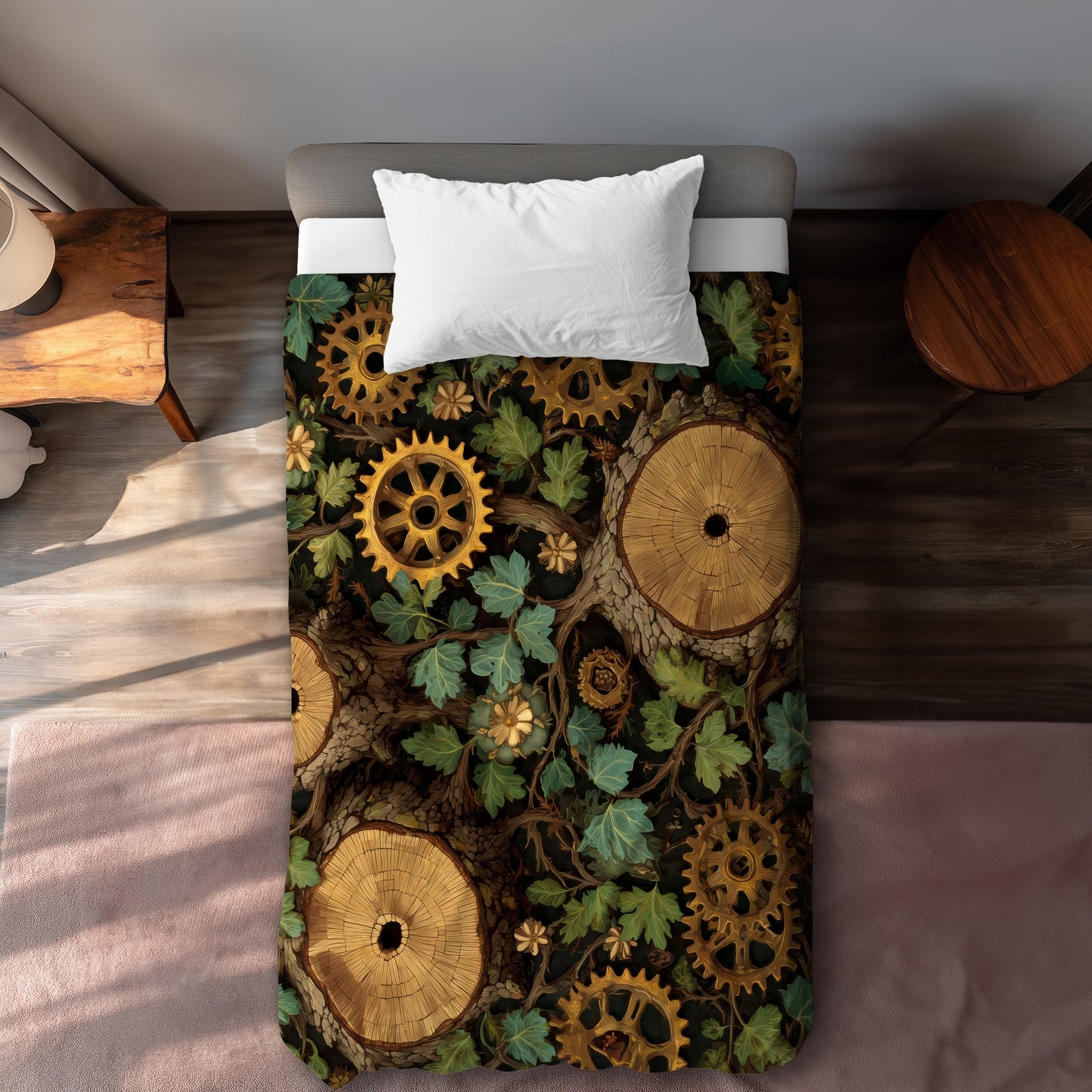 Hiding gears - 88"x88" Duvet Cover