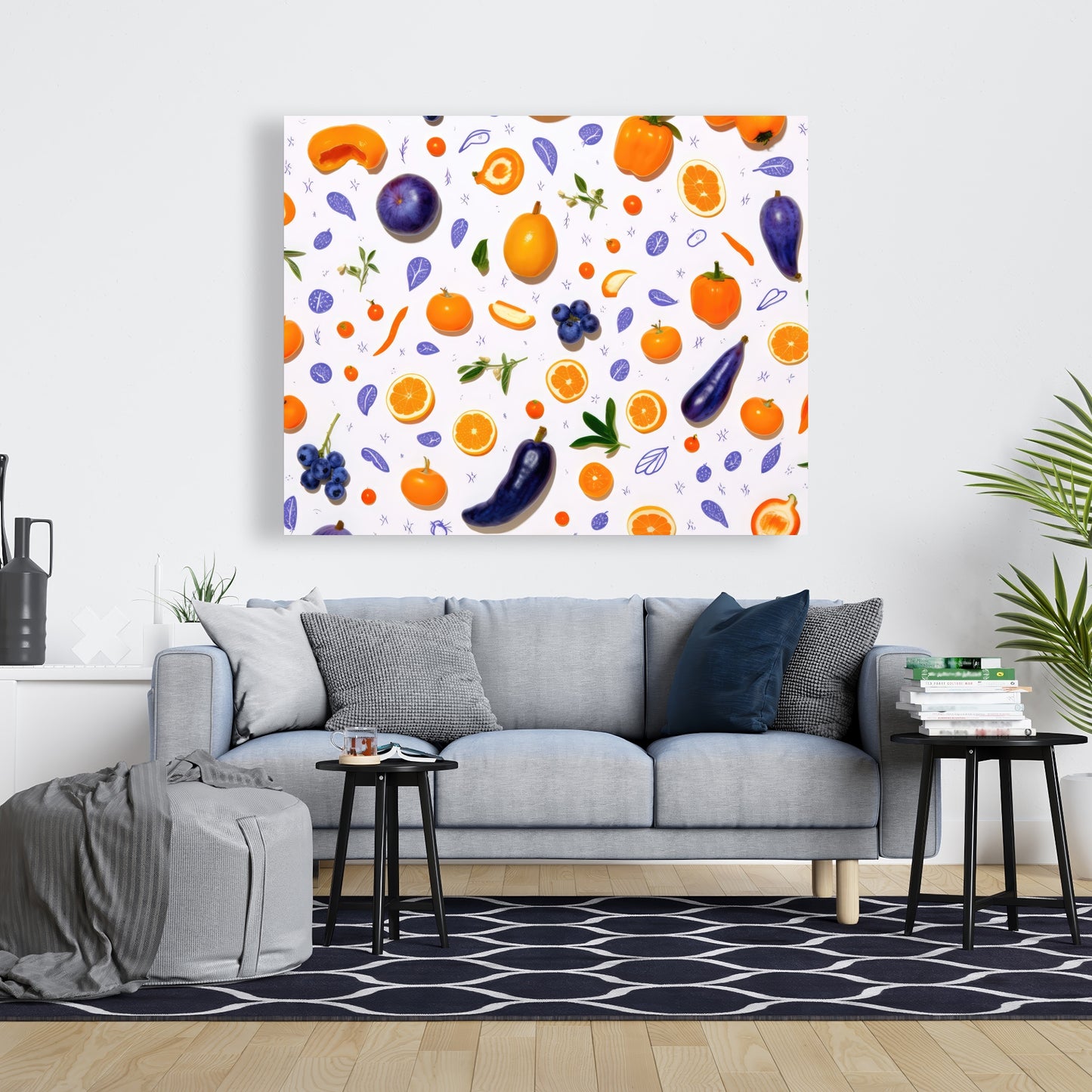 Orange and Purple Canvas - Vibrant Home Decor Art Piece