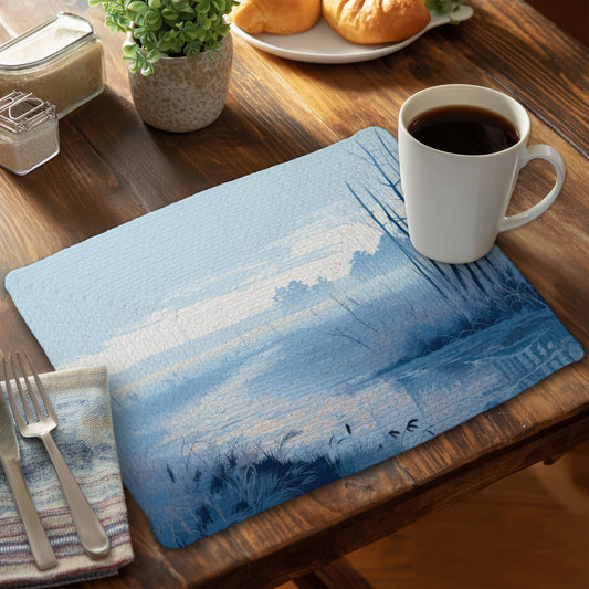 Cold Swamp Black Braided Polyester Placemat | Home Decor